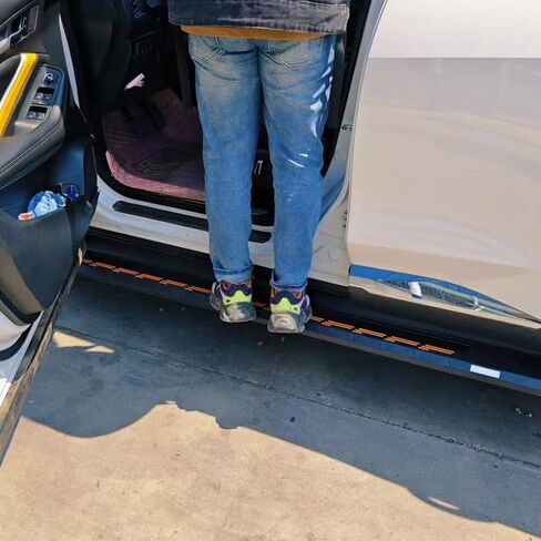 قطعتان من لوحات الجري لسيارة Chevy Traverse 2018-2023 مجموعة كاملة من الخطوات الجانبية ملحقات شريط Nerf للسيارة لوحة سوداء مطورة جديدة مع جزيئات مضادة للانزلاق (WZ) in Saudi Arabia