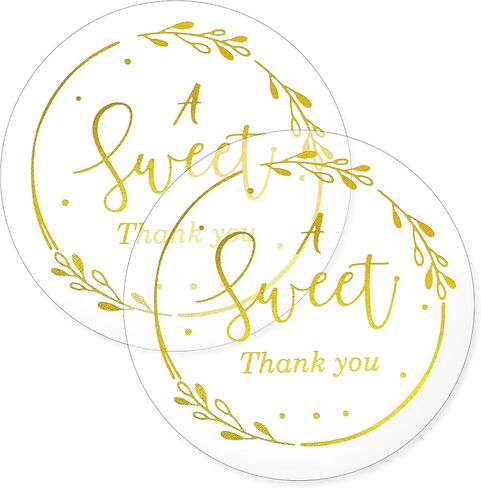 180 PCS A Sweet Thank You Stickers, 2 Inch Welcome Favor Thank You Labels Clear Black Envelope Seals Self-Adhesive Round Gift Stickers for Bags DIY Craft Small Business in Saudi Arabia