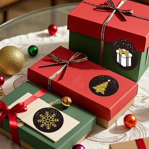500pcs Christmas Stickers 1.5inch Self-Adhesive Christmas Tree Snowflake Seal Labels Holiday Stickers for Gift Sealing Christmas Decor in Saudi Arabia