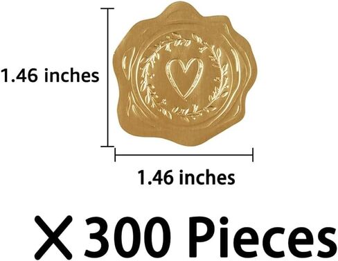 100 Pcs Embossed Gold Foil Stickers with Heart and Garland Pattern for Sealing Awards Embossing Certificates and Envelopes Sticker Seals in Saudi Arabia