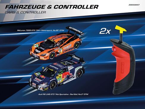 مجموعة مسار سباق السيارات Carrera 30047 Digital 132 Victory Circuit Slot، مقياس 1:32، بطول 23.95 قدم، تتميز بـ McLaren 720S GT3 وAudi R8 LMS GT3، وتتضمن وحدات تحكم لاسلكية in Saudi Arabia