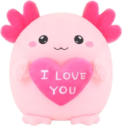 عيد الميلاد Axolotl القطيفة، لطيف Axolotl عقد هدية الحيوانات المحشوة عيد الميلاد ديكور حفلة تفضل للفتيات والفتيان (الوردي) in Kuwait