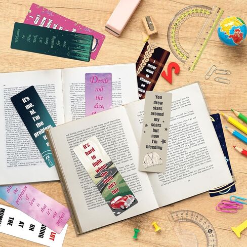 علامات كتاب مستوحاة من الموسيقى، علامات مرجعية ورقية، اقتباسات، هدايا Merch للمعجبين، ملحقات كتب المغني لمحبي الكتب، هدايا الحفلات لأعياد الميلاد وعيد الميلاد والعودة إلى المدرسة in Kuwait