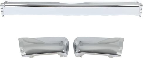 KUAFU Rear Bumper Center & End Cap Compatible with 1996-2002 Toyota 4Runner SR5 Base Without Fender Flares Replacement for TO1105101 TO1104101 5210535130 TO1102219 Silver Steel (2 Packages) in Saudi Arabia