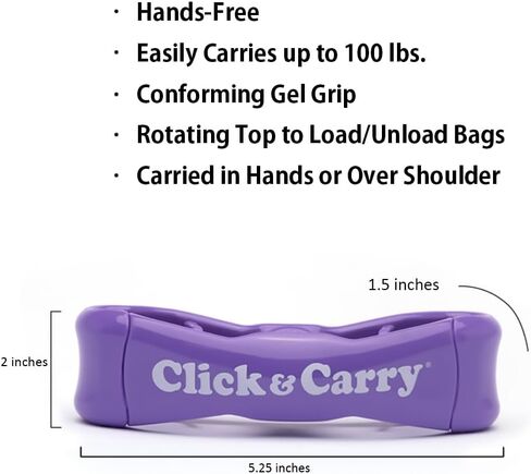 Click & Carry Grocery Bag Carrier, 1 Pack, Purple - As seen on Shark Tank, Soft Cushion Grip - Grocery Bag Carrier, 1 Pack, Green - As seen on Shark Tank, Soft Cushion Grip in Saudi Arabia