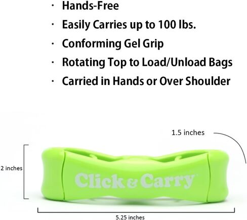 Click & Carry Grocery Bag Carrier, 1 Pack, Purple - As seen on Shark Tank, Soft Cushion Grip - Grocery Bag Carrier, 1 Pack, Green - As seen on Shark Tank, Soft Cushion Grip in Saudi Arabia