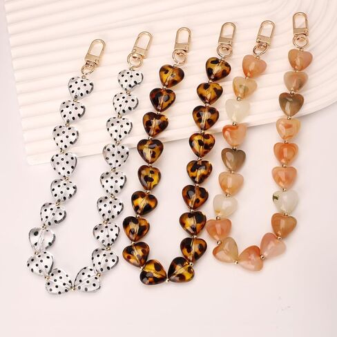 AUMEY Acrylic Heart Bag Chain Purse Charm Versatile handbag Chain Strap Wallet Handle Replacement Handbag Accessory in Saudi Arabia