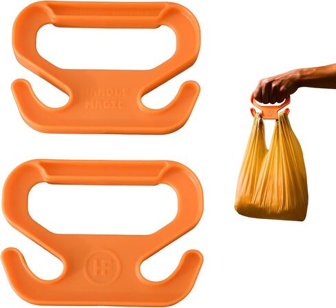 حاملات الحقائب ذات المقبض السحري (وحدتان) | قبضة مريحة وحامل حقيبة | حجم الجيب | خفيف الوزن ومريح للتسوق والسفر - صنع في الولايات المتحدة الأمريكية (أصفر) in Kuwait