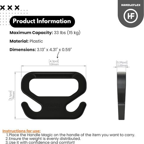 حاملات الحقائب ذات المقبض السحري (وحدتان) | قبضة مريحة وحامل حقيبة | حجم الجيب | خفيف الوزن ومريح للتسوق والسفر - صنع في الولايات المتحدة الأمريكية (أصفر) in Kuwait