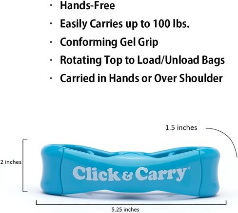 Click & Carry Grocery Bag Carrier, 1 Pack, Fuchsia - As seen on Shark Tank, Soft Cushion Grip - Grocery Bag Carrier, 1 Pack, Blue - As seen on Shark Tank, Soft Cushion Grip in Saudi Arabia
