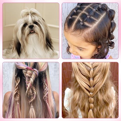 28 Colors Rubber Bands with 7 Hair Styling Tools, 2100 Pcs Colorful Elastic Ties Small Rubber Bands Baby Toddler Ties for Girls Hair Accessories Christmas Gifts in Kuwait