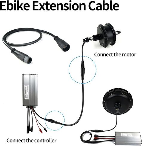 كابل تمديد Ebike، كابل تمديد مقاوم للماء 60 سم، كابل تمديد محرك الدراجة الإلكترونية لكابل الدراجة الكهربائية in Saudi Arabia