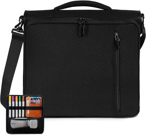 2 Inch 3 Ring Zipper Binder with 500 Sheet Capacity, 6 Tab Expanding File Folder, Multi-Pocket Design, Shoulder Strap and Handle for Middle School and Office (Black) in Saudi Arabia
