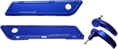 POWER JAMES CNC-Cut Blue Saddlebag Saddle Bag Hinge Cover with Handle Kit Compatible with Harley Davidson 2014-2023 Touring Street Glide, Road Glide (Blue) in Saudi Arabia