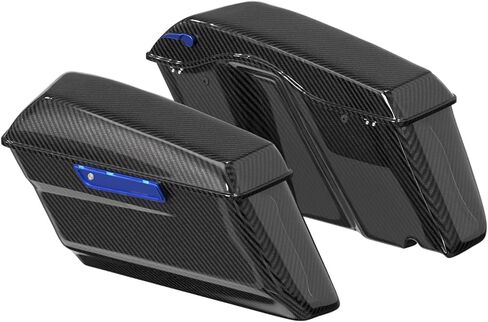 POWER JAMES CNC-Cut Blue Saddlebag Saddle Bag Hinge Cover with Handle Kit Compatible with Harley Davidson 2014-2023 Touring Street Glide, Road Glide (Blue) in Saudi Arabia