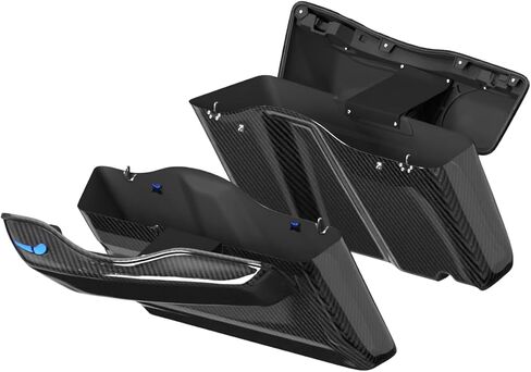 POWER JAMES CNC-Cut Blue Saddlebag Saddle Bag Hinge Cover with Handle Kit Compatible with Harley Davidson 2014-2023 Touring Street Glide, Road Glide (Blue) in Saudi Arabia