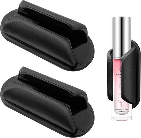 2 PCS Car Lip Balm Holder, No Melt Silicone Holder, Cute Vehicle Essential Lip Balm Storage Organizer Decor, Fun Aesthetic Car Accessories (Black) in Saudi Arabia