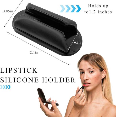 2 PCS Car Lip Balm Holder, No Melt Silicone Holder, Cute Vehicle Essential Lip Balm Storage Organizer Decor, Fun Aesthetic Car Accessories (Black) in Saudi Arabia