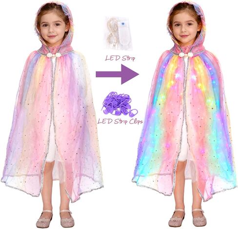 Princess Dress up for Girls, Light up Cape Toys Kit，Cosplay Costume Birthday Gift for Toddlers 3-8 in Saudi Arabia