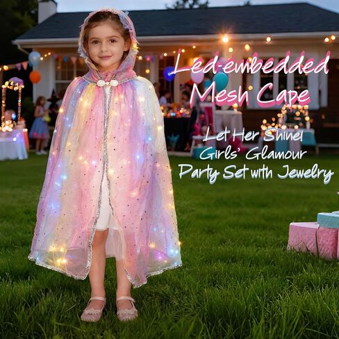 Princess Dress up for Girls, Light up Cape Toys Kit，Cosplay Costume Birthday Gift for Toddlers 3-8 in Saudi Arabia