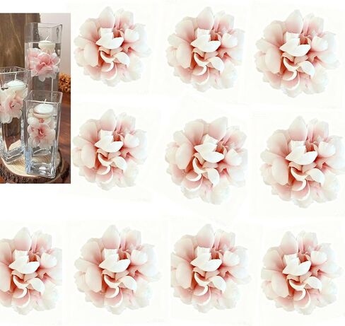 زهور عائمة لقطع مركزية للشموع العائمة، 12 قطعة من رؤوس الزهور الاصطناعية الأرجوانية لقطع مركزية الزفاف - أرجواني in Kuwait