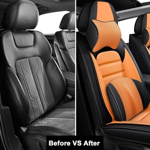 5 Car Seat Covers for Ford Edge 2007-2026 Breathable Leather,Waterproof Car Seat Protectors with Comfort Headrest Pillows,Automotive Vehicle Cushion with Storage Pockets (Luxury,Black) in Saudi Arabia