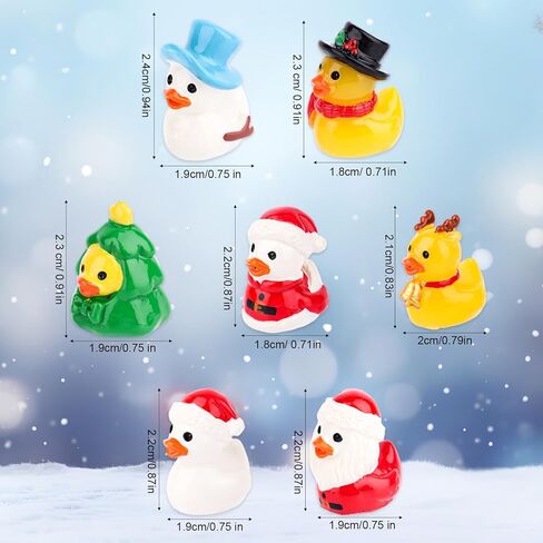 35pcs Christmas Mini Resin Ducks, Creative Dress-Up Tiny Yellow Duck with Santa Hats for DIY Miniature Landscape Crafts Small Car Ornament Xmas Figures Party Supply in Saudi Arabia
