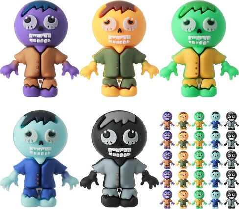 25 Pcs Mini Zombies Figurines Halloween Tiny Zombies Action Figures to Hide and Seek Little Statue for Halloween Party Favors Gifts Treats Goodie Bag Supplies Imaginative Display Play in Saudi Arabia