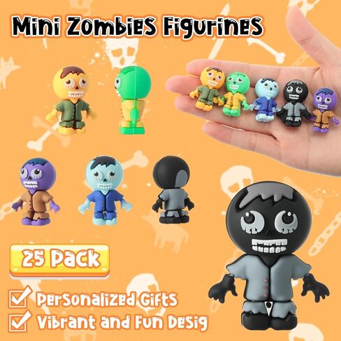 25 Pcs Mini Zombies Figurines Halloween Tiny Zombies Action Figures to Hide and Seek Little Statue for Halloween Party Favors Gifts Treats Goodie Bag Supplies Imaginative Display Play in Saudi Arabia