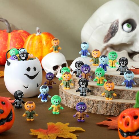 25 Pcs Mini Zombies Figurines Halloween Tiny Zombies Action Figures to Hide and Seek Little Statue for Halloween Party Favors Gifts Treats Goodie Bag Supplies Imaginative Display Play in Saudi Arabia