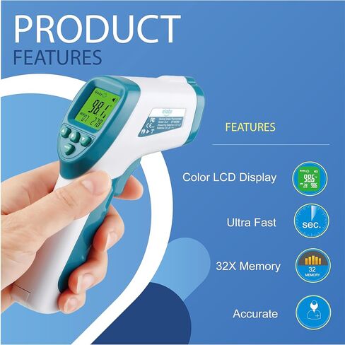 Elate Non Contact/No Touch Digital Forehead Thermometer for Adults, Kids, and Babies. Accurate Hospital Medical Grade Touchless Temporal Thermometer FSA HSA Approved, Pink in Kuwait