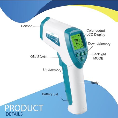 Elate Non Contact/No Touch Digital Forehead Thermometer for Adults, Kids, and Babies. Accurate Hospital Medical Grade Touchless Temporal Thermometer FSA HSA Approved, Pink in Kuwait