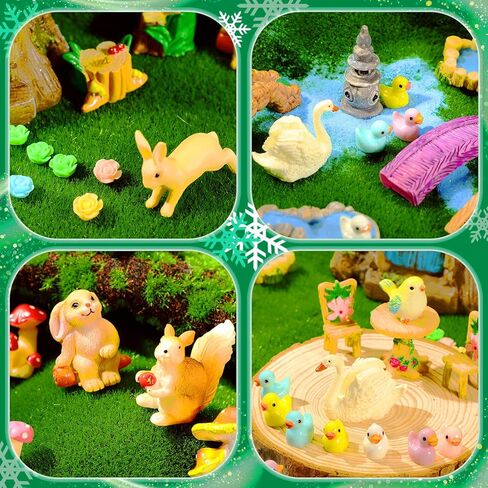 Poen 8'' Solar Light up Fairy House Garden 6-8 Fairy Figures Garden Accessories Kit Animals Doll House Decor Outdoor Micro Landscape Ornaments(Pink) in Saudi Arabia