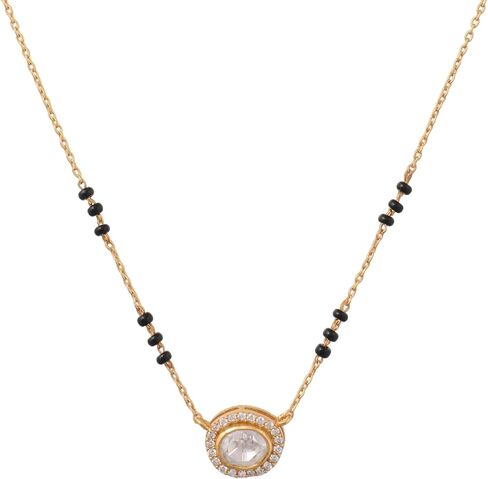 Tarinika Sterling Silver Forever Mangalsutra Chain Necklace with Charm Design(Gold-Plated) - Silver Chain Necklace for Women | Perfect for Casual occasions | Indian jewelry sets for women | 1 Year in Kuwait