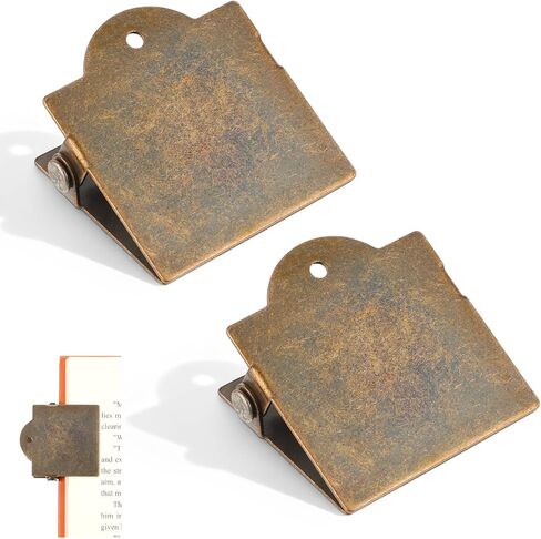 2Pcs Metal Journal Clip Bronze Vintage Book Clips Small Travelers Notebook Clip for Book, Paper, Bookmark Reading Decoration Accessories in Saudi Arabia