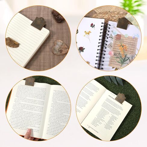 2Pcs Metal Journal Clip Bronze Vintage Book Clips Small Travelers Notebook Clip for Book, Paper, Bookmark Reading Decoration Accessories in Saudi Arabia