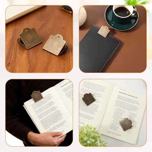 2Pcs Metal Journal Clip Bronze Vintage Book Clips Small Travelers Notebook Clip for Book, Paper, Bookmark Reading Decoration Accessories in Saudi Arabia