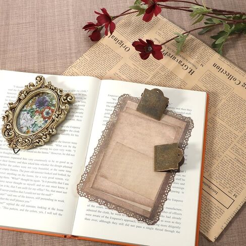 2Pcs Metal Journal Clip Bronze Vintage Book Clips Small Travelers Notebook Clip for Book, Paper, Bookmark Reading Decoration Accessories in Saudi Arabia