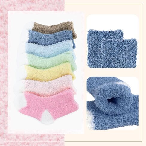 American Trends Kids Fuzzy Socks Toddler Girls Warm Socks Winter Cozy Fluffy Socks Christmas Slipper Socks in Kuwait