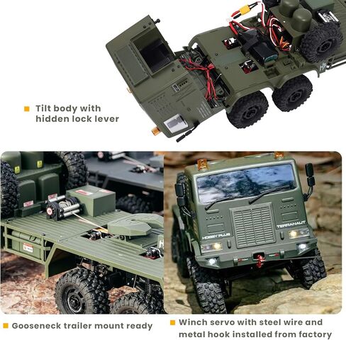 Helidirect HobbyPlus 1/18 RC Crawler CR18P Terranaut 8x8 RC Truck Remote Control Car w Full-Lock 8WD RTR Active All-Wheel Steering, 2-Speed Transmission, Recovery Winch, LED Lights (Gray) in Saudi Arabia