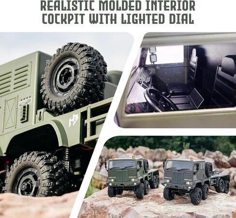 Helidirect HobbyPlus 1/18 RC Crawler CR18P Terranaut 8x8 RC Truck Remote Control Car w Full-Lock 8WD RTR Active All-Wheel Steering, 2-Speed Transmission, Recovery Winch, LED Lights (Gray) in Saudi Arabia