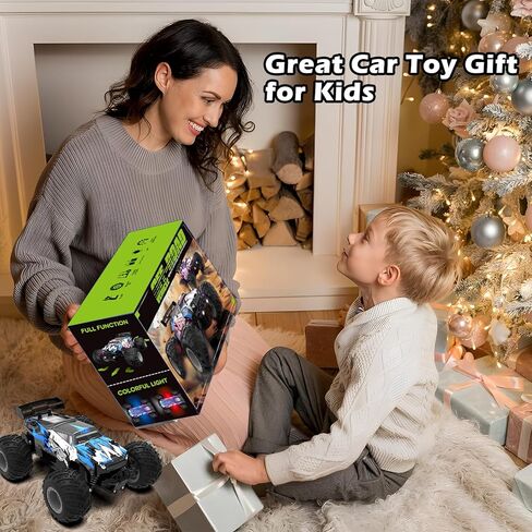Sjpzwcrl Remote Control Car Toy Truck: - Hand Controlled Monster Truck Toys RC Car Electric Rock Crawler RC with Headlights and Colorful Toy Cars Body Lights for Boy Kids (Purple) in Saudi Arabia