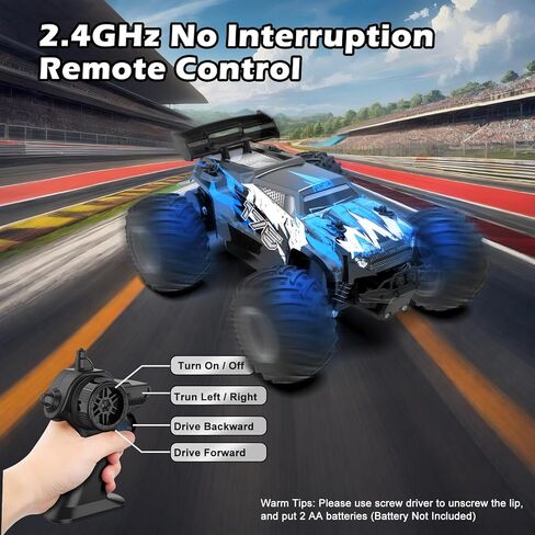 Sjpzwcrl Remote Control Car Toy Truck: - Hand Controlled Monster Truck Toys RC Car Electric Rock Crawler RC with Headlights and Colorful Toy Cars Body Lights for Boy Kids (Purple) in Saudi Arabia