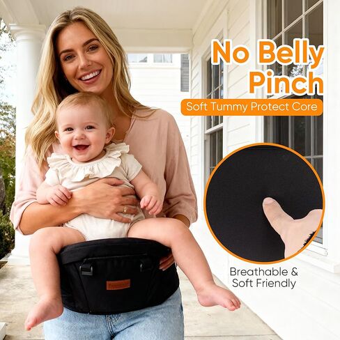 Baby Carrier, 6-in-1 Baby Carrier Newborn to Toddler, Baby Carrier with Hip Seat Lumbar Support 7-41 lbs, Baby Soft Carrier for All Seasons & Positions, Adjustable Size for Shopping Hiking Travelling in Kuwait