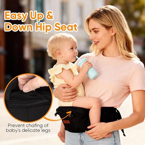 Baby Carrier, 6-in-1 Baby Carrier Newborn to Toddler, Baby Carrier with Hip Seat Lumbar Support 7-41 lbs, Baby Soft Carrier for All Seasons & Positions, Adjustable Size for Shopping Hiking Travelling in Kuwait
