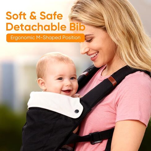 Baby Carrier, 6-in-1 Baby Carrier Newborn to Toddler, Baby Carrier with Hip Seat Lumbar Support 7-41 lbs, Baby Soft Carrier for All Seasons & Positions, Adjustable Size for Shopping Hiking Travelling in Kuwait