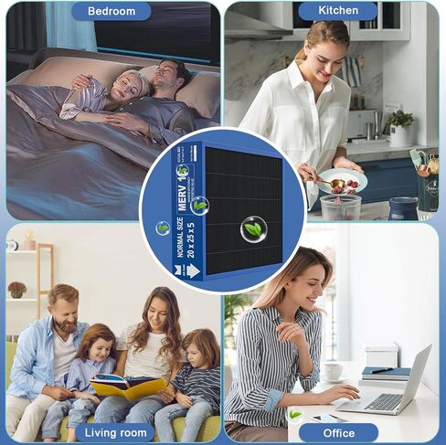 20x25x5 Merv 16 Air Filter Compatible with Lennox X6675 and Lennox HCC20-28 Furnace HVAC System, Activated carbon deep filtration, Part Number HCF20-16, (actual size:19.8" x 24.8" x 4.3") in Kuwait