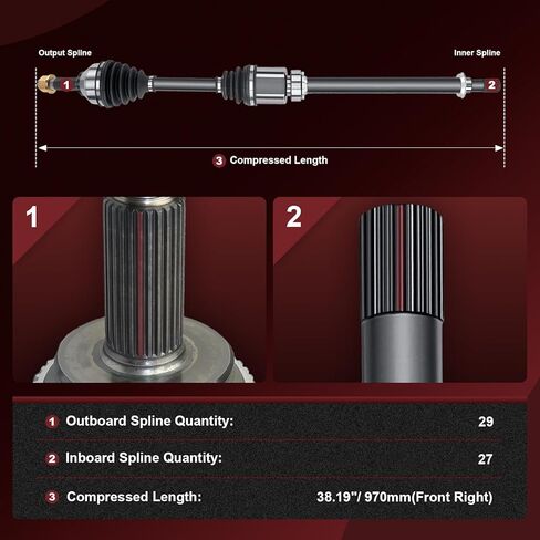 Anytek CV Axle Shaft Front Left Driver Compatible with Nissan Rogue 2008-2013 L4 2.5L AWD & Rogue Select 2014-2015 L4 2.5L AWD Replace# 39101JG04C 39101-JG04C 666285HD CV Axle Shaft Assembly in Saudi Arabia