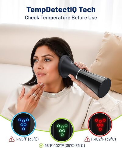 إزالة شمع الأذن المحسنة باستخدام خزان نفايات من قطعة واحدة - منظف آمن للأذن مع مستشعر ذكي لدرجة حرارة الماء - مجموعة فعالة لري الأذن مع 4 مستويات ضغط وكابل USB-C - مقاوم للماء بدرجة IPX7 in Kuwait