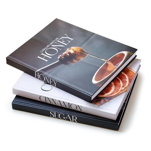 Decorative Book for Home Decor – Sugar, Honey & Cinnamon Decorative Book Set – Neutral Faux Hardcover Books for Kitchen, Coffee Table, Living Room, Shelf Styling – Blank Interior – Set of 3 in Saudi Arabia